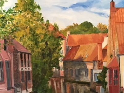 Michael Bond - Acrylic - A Canal in Bruges in Summertime